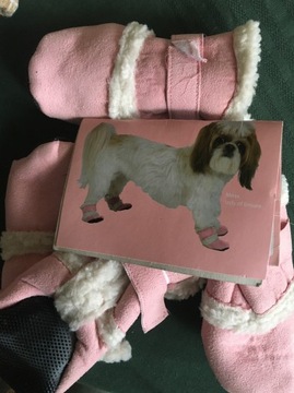 Buty dla psa zimowe ciepłe 4 sztuki różowe
