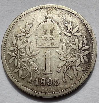 AUSTRIA 1 Corona 1895 srebro ŁADNA 