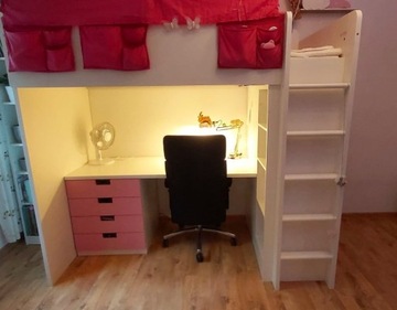 Łóżko piętrowe z biurkiem IKEA SMASTAD