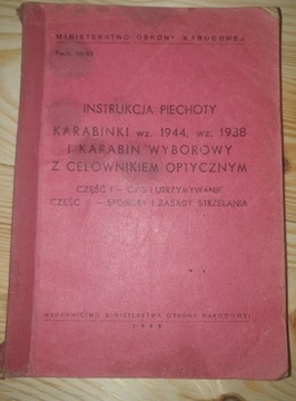 Instrukcja piechoty karabinki wz 1944 1938 karabin