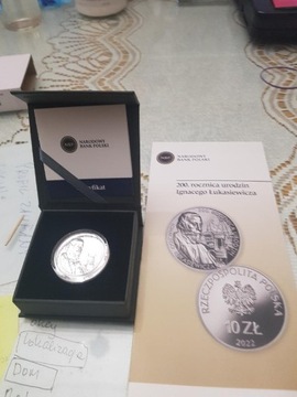 Moneta 10zł. 200 rocznica urodzin I. Łukasiewicza