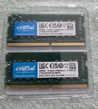 Crucial ddr4 sodimm 16gb (2x8gb) 3200 cl22