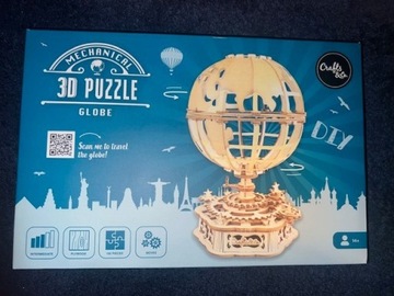 Drewniane Puzzle 3d trójwymiarowe Globus Nowe