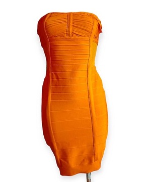 Celeb Boutique pomarańczowa bandażowa sukienka S/M