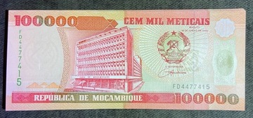 Mozambik 100000 Meticais 1993 P UNC