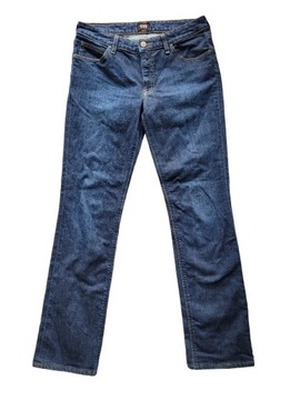Granatowe jeansy damskie Lee Marion straight W31 L31 proste spodnie
