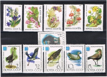 ROSJA - CCCP -  znaczki Fauna 1982 i 1988 r