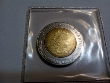 San Marino 500 lirów 1982- folia - bankowa