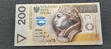 Banknot 200zł 1994r SERIA YB Seria zastępcza