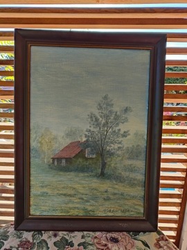 Obraz olejny na płótnie z ramą Wasilewski dom