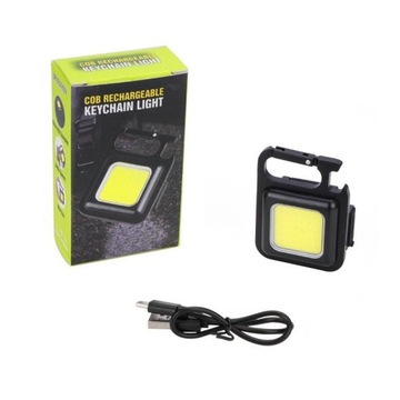 Latarka LED COB brelok akumulator USB