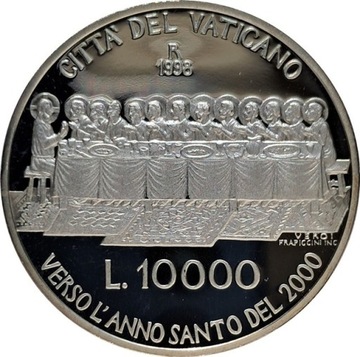 Watykan 10 000 lire 1998, Ag KM#290