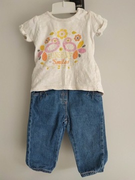 Zestaw 68-74 cm 6-9 m spodnie jeans bluzka