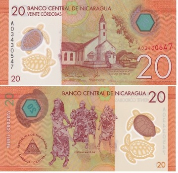 Nikaragua 20 Cordobas P-210a 2014 POLIMER UNC