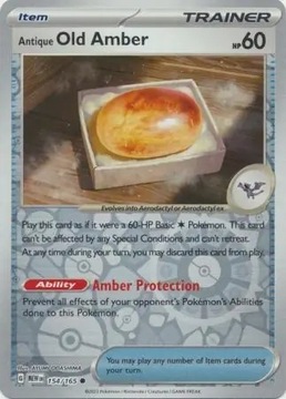 Pokemon Antique Old Amber 154/165 MEW Reverse Holo