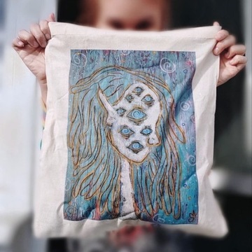 Torba Blu, Melody's art, bawełnia A4 dredy dreads