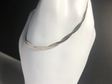 Podwójna srebrna żmijka bransoletka 20 cm