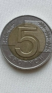 Moneta 5zł 1996  w pięknym  stanie