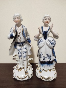 Japońskie figurki porcelanowe, para, vintage