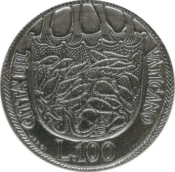 Watykan 100 lire 1975, KM#130