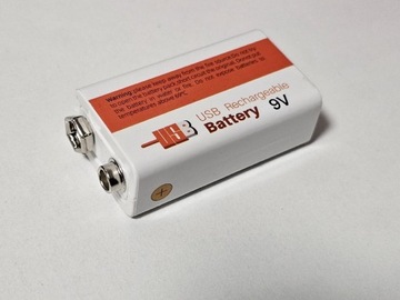 Bateria 9V 6F22, ładowana za pomocą USB-C
