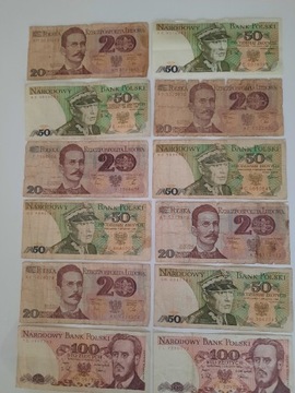 L134-12 BANKNOTÓW PRL OD 20 DO 100ZŁ 