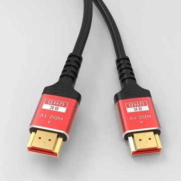Kabel HDMI 2.1 RED przesył danych do 8K przewód 2m