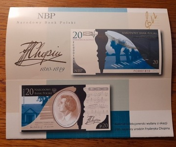 Folder do banknotu - FRYDERYK CHOPIN