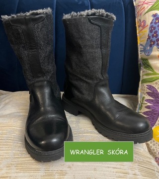 Botki kozaki skórzane  damskie Wrangler 36/37