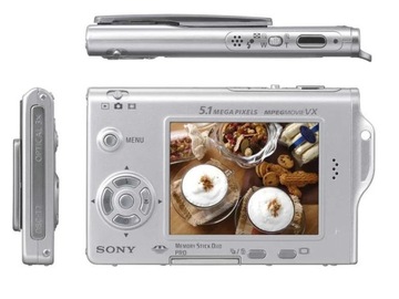 Sony DSC-T7 Cyber-shot 5.1 MP+ karta 1GB najcieńsz