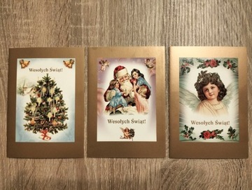 Zestaw 3 pocztówek bożonarodzeniowych