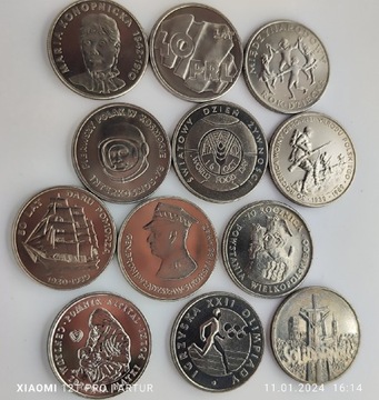 12 menniczych monet z epoki PRL 