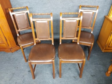 Krzesła dębowe skórzane stylowe 