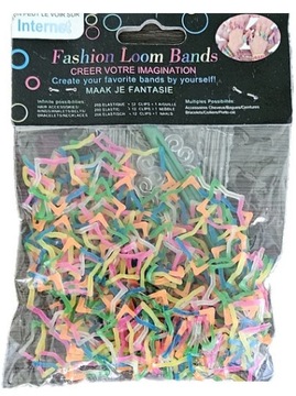 Kolorowe gumki Gwiazdki do bransoletek Loom Band