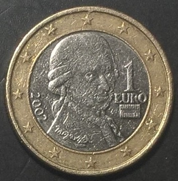 1 euro 2002 Austria Mozart błędy