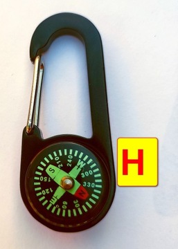 kompas H  solidny metalowy karabinczyk 