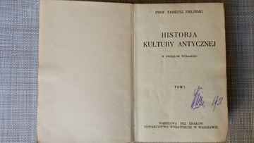 Zieliński, Historia kultury antycznej 1922-1929