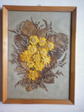 Obraz vintage dekoracja rustykalna kwiaty suszone