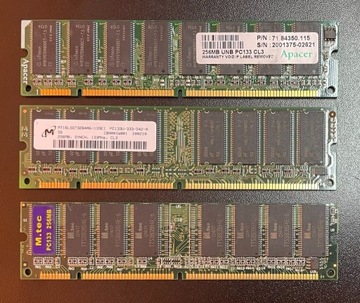 Pamięć SDRAM 133MHz CL3 256MB