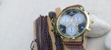 Zegarek męski Nowy Styl w podróż z 4 bransoletkami