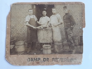 Żołnierze kuchnia obóz Beverloo Belgia 1902 r.