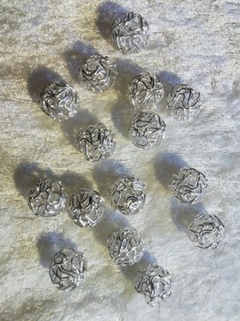 Kulki z drutu 15 szt. W kolorze srebrnym