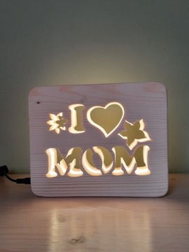 Oryginalna lampka led -  I love mom, Dzień mamy