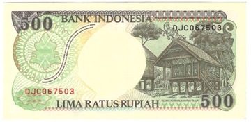 Indonezja, banknot 500 rupii 1992 - st. 2/+2