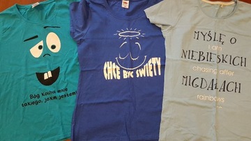 Trzy koszulki dziewczęce nowe S