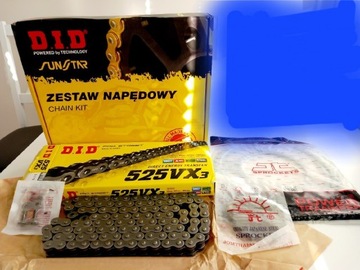 ZESTAW NAPĘDOWY D.I.D 525vx3 suzuki gsxr 01-05rok 