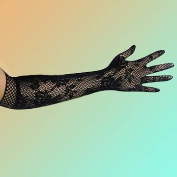 Długie seksowne elastyczne rękawiczki czarne