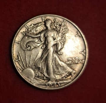 moneta pól dolara 1943 srebro