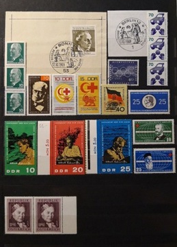 Znaczki pocztowe NRD (DDR) i RFN. Czyste, kasowane