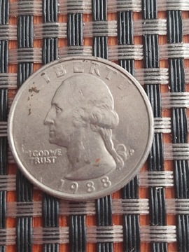 Moneta Quarter dollar odwrotka 1988 rok